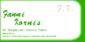 fanni kornis business card